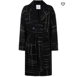 Anine Bing Norma Coat Black Plaid